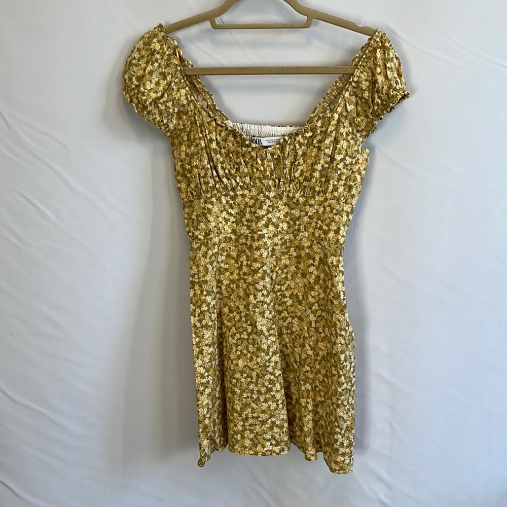 Mustard Floral Zara Mini dress